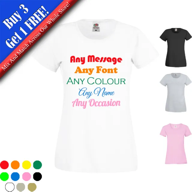 Personalised Women's T-Shirt, Various Sizes, Colours, Fonts and Font Colours