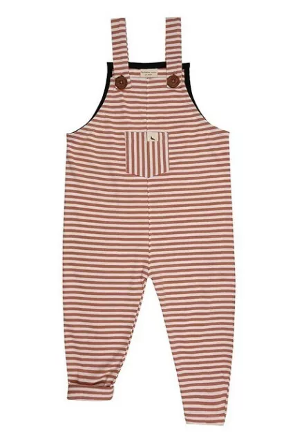 Striped Terracotta Dungarees age 6-7 years Unisex Turtledove London 100% Organic