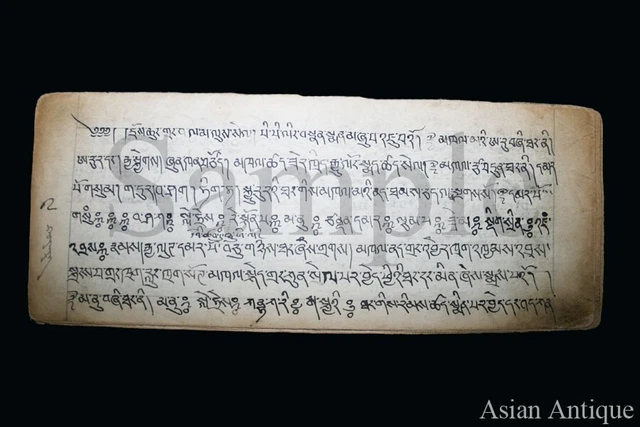 Mongolian Tibetan Buddhist Mantra Tantra Manuscript  Leave Mongolia #S3-B3075
