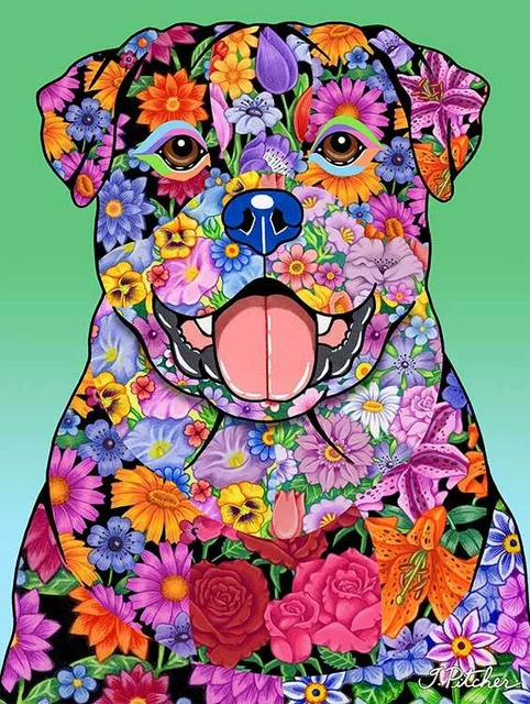 Flowers House Flag - Rottweiler 96002