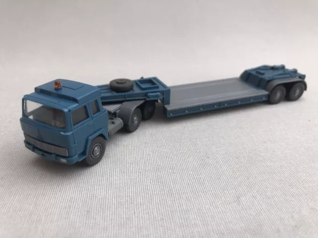 Wiking 50g HO 1:87 Scale Magirus Deutz Truck & Lowboy Low Loader Trailer Blue