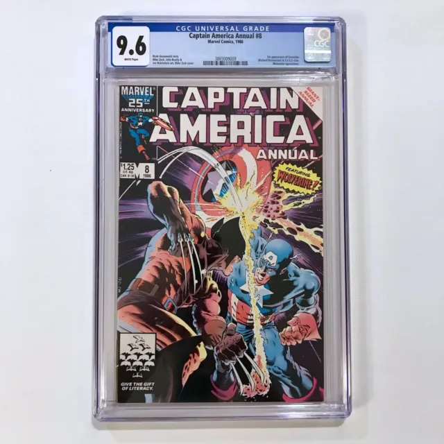 CAPTAIN AMERICA ANNUAL #8 CGC 9.6 White Pages - Iconic Zeck Wolverine Cover!