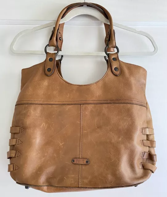 $420 Frye Selena Whiskey Leather Belted Shoulder Bag 3