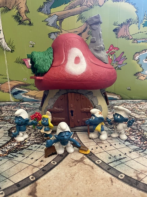 Puffi Smurfs Puffo Smurf Casa Dei Puffi Grande Hous Smurfs 40001 Con 5 Puffi