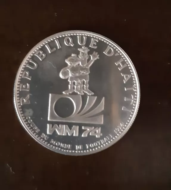 Haiti 25 Gourdes 1973 WM 1974 Silbermünze bankfrisch