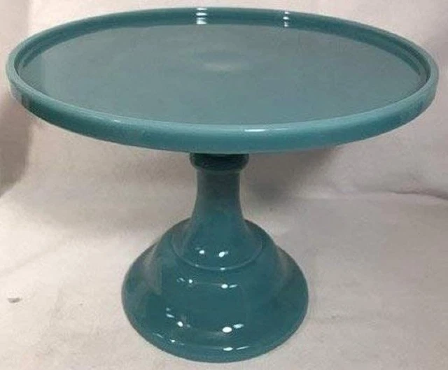 Cake Plate Pastry Tray Bakers Stand Plain & Simple Mosser Georgia Blue Glass 12"
