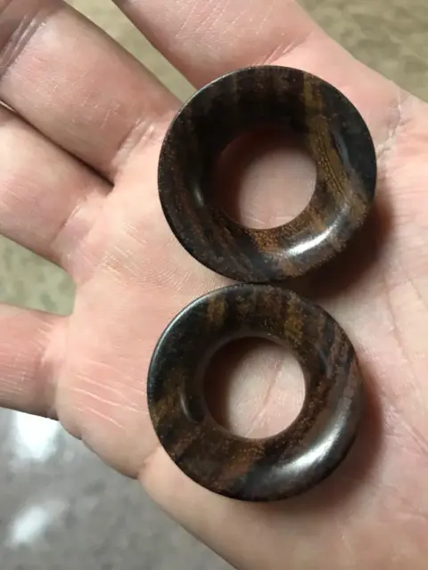 Pair Of 1" 1/16 Inch (28Mm) Concave Sono Wood Tunnels Plugs Gauges Plug Earrings