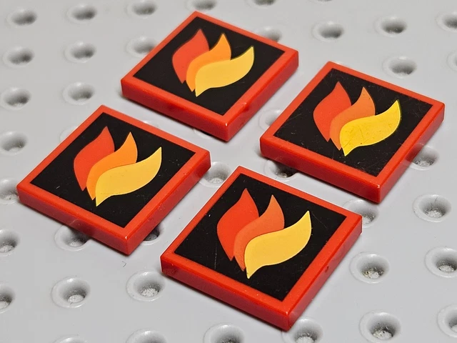 LEGO TILE 2X2 +Print: Classic Fire Logo Large [3068bpb0074] Red x4 £4. ...