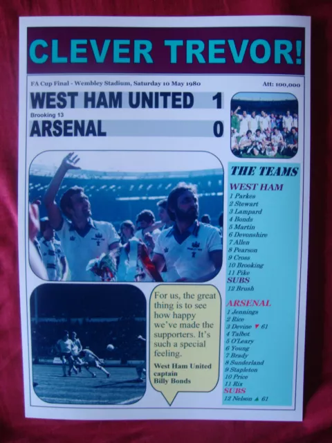 West Ham United 1 Arsenal 0 - 1980 FA Cup final - souvenir print