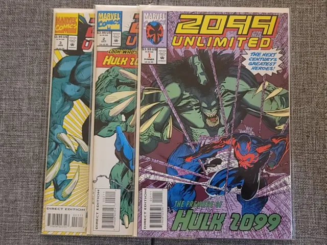 2099 Unlimited #1-3 Lot - Premiere of Hulk 2099 - Marvel Comics