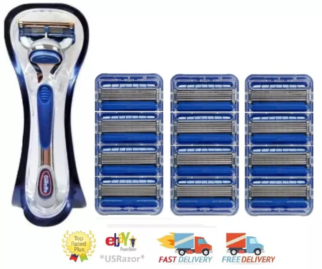 12 Hydro5 Connect Blades Cartridges Refill Shaver & Gillette Fusion Razor handle