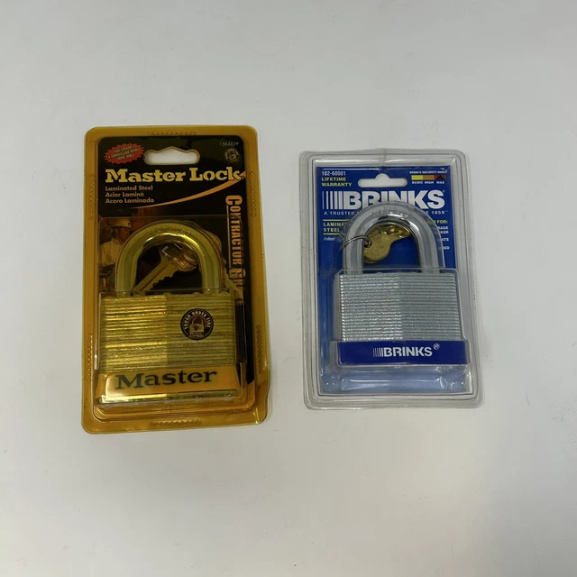 Lot of 2 Master Lock/Brinks Contractor Grade Locking Padlocks 2 1/2 -2 3/8 New