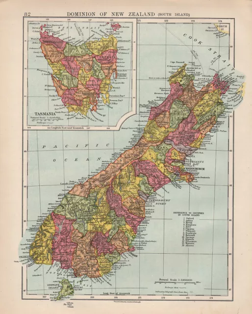 1924 Aufdruck ~ Dominion Von New Zealand South Island ~ Einsatz Tasmanien