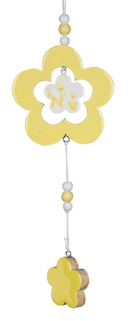 Fenster-Girlande-Blume Fenster-Hänger-Blüte Haengedeko Giallo Bianco 33cm