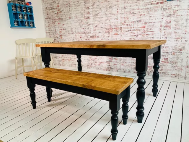 Traditional Rustic Farmhouse Reclaimed Style Pine Kitchen Dining Table Any Size