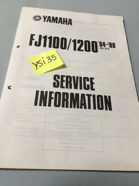 Yamaha FJ1200 FJ1100 84 / 88 FJ 1100 1200 service information technique data