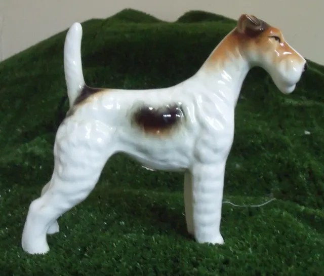 Bond Ware.  Wire Haired Fox Terrier ornament. Made in Japan