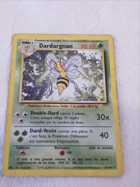 CARTE POKEMON DARDARGNAN 1ère génération 1999 Wizards 17/102