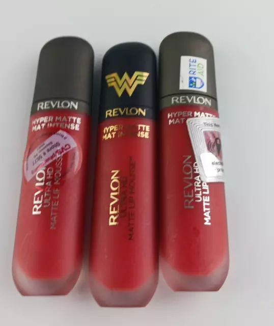 3 Pack Revlon Ultra Hd Matte Lip Mousse Hyper Matte 815 Red Hot