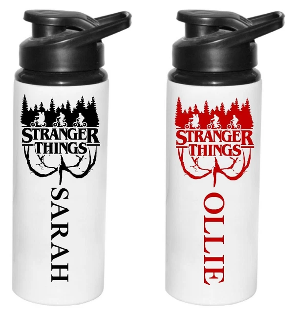 STRANGER THINGS PERSONALISED bottle name sticker for school drinks