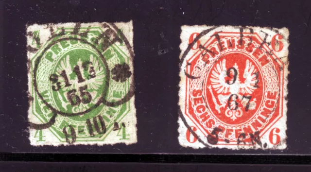 Preussen Nr. 14a und 15a gest. geprüft   Mi. 29 Euro