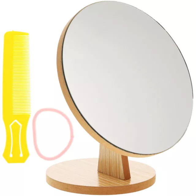 Desktop Wood Mirror Vanity Makeup Mirror Wood Tabletop Mirror Desktop Mirror