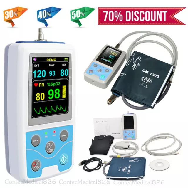 PM50 Patient Monitor Vital Signs 24 Hours Ambulatory BP Monitor NIBP SPO2 PR+SW