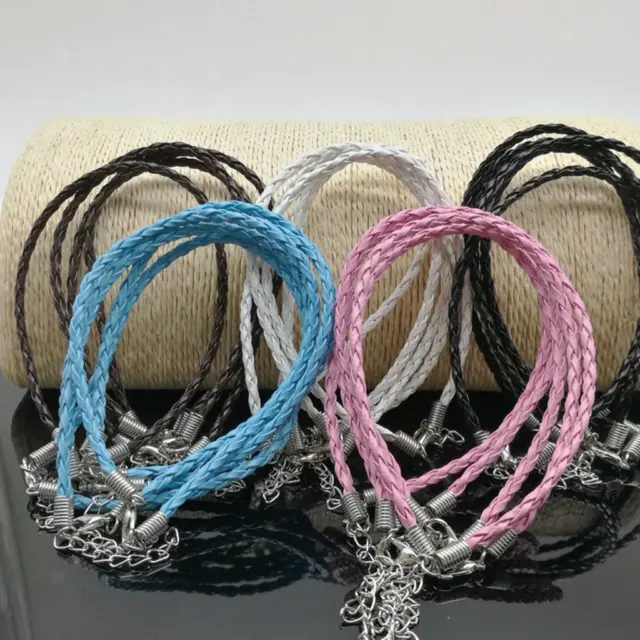 Couleur mélangée diy tricot cordes en cuir cordes pour charmes bracelets