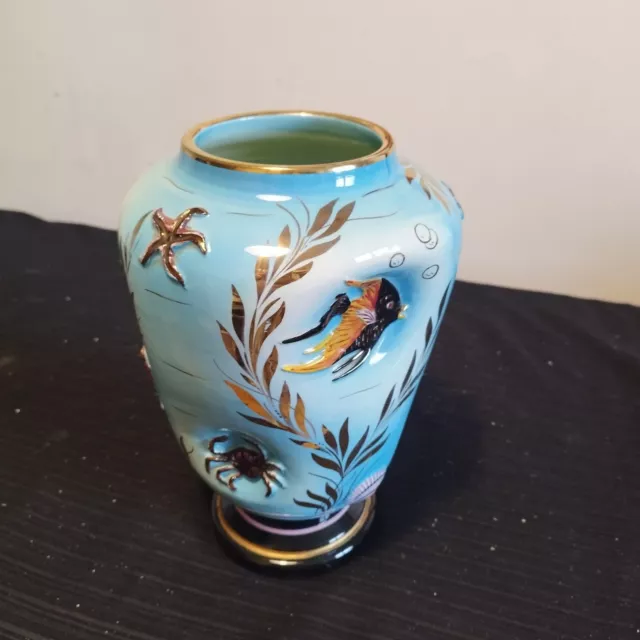 Rare Grand Vase Céramique De Monaco. Collection Vintage Kitsch Antiquités💐