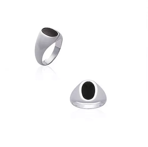 Bague chevalière Homme OVALE ARGENT ONYX neuf au choix