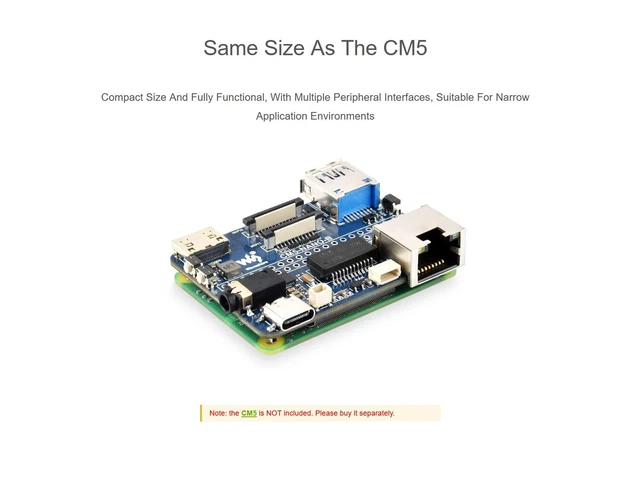 NANO BASE BOARD for Raspberry Pi Compute Module 5 Lite/eMMC Series ...