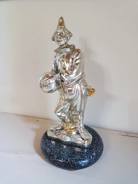 Pagliaccio in argento laminato plated autore G.Mariani