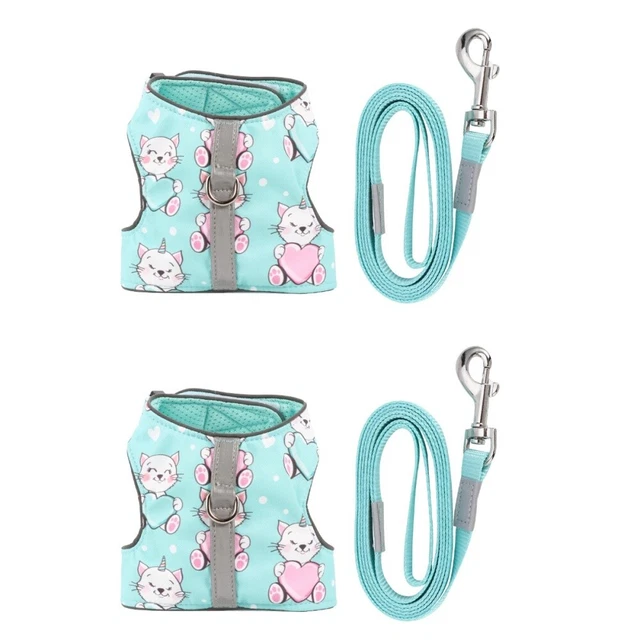 2 pz gilet riflettore imbracatura per gatti domestici cane da passeggio gattino luminoso