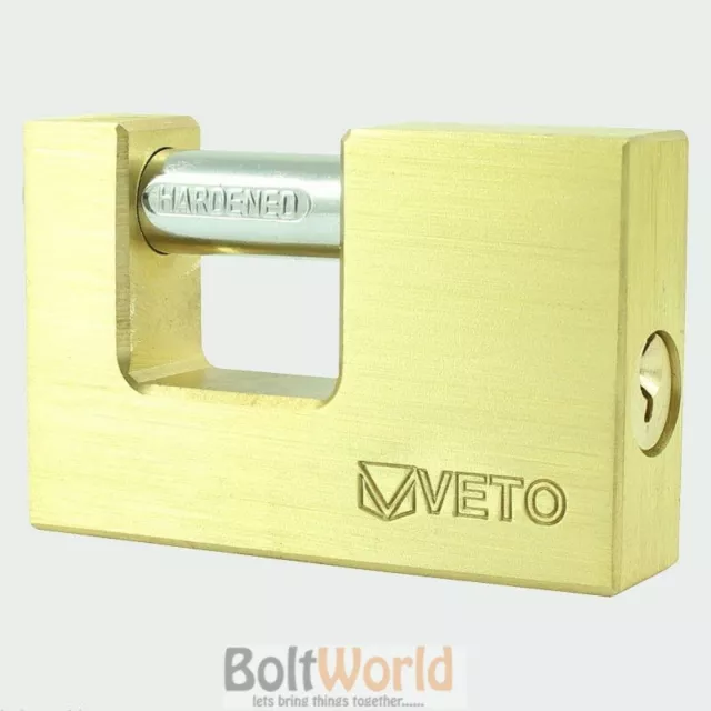 75mm VETO SOLID BRASS RECTANGULAR PADLOCKS HEAVY DUTY PADLOCK LOCK SHUTTER SHED