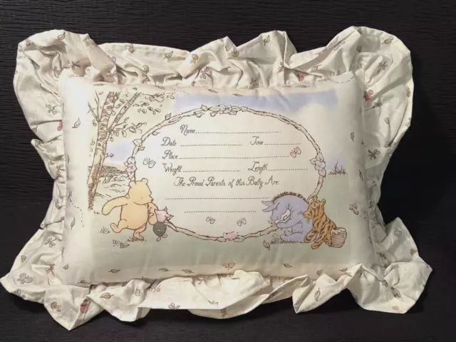 Disney Classic Pooh Keepsake Birth Announcement Pillow A Bear & His Things NEW