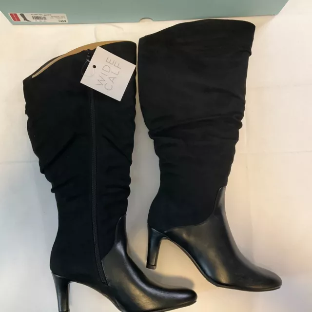 Life Stride Glory Boots Black Womens Size 8 W Wide Calf