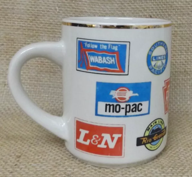 Railroad Coffee Mug Chessie System Mo-Pac Washbash  Southern Pacific Lines B&O