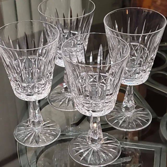 Set of 4 WATERFORD KYLEMORE Crystal Wine Goblet / Water Glass Signed 10oz