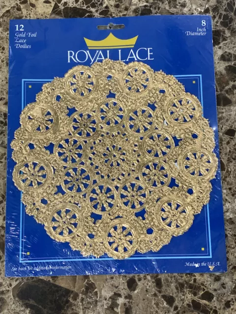 Royal Lace Gold Foil Doilies 8 inch