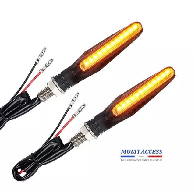 Paire clignotants moto 12 LED Ambre Indicateur Scooter Quad 12V Universel