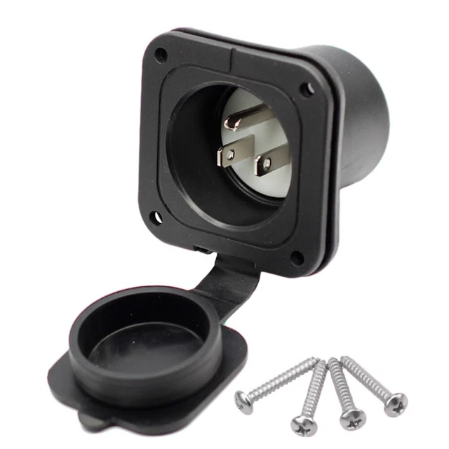 WEATHERPROOF 125V AC RV Plug Reliable Power Inlet Receptacle for ...