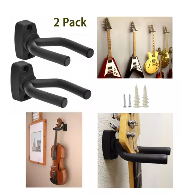 2-PACK Guitar Hanger Hook Holder Wall Mount Display Acoustic Electric. GRJ-Q2