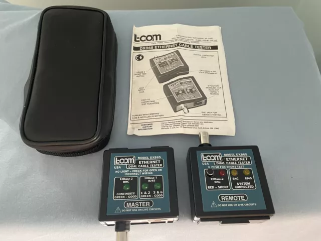 L-com Model DXB65 Coax Ethernet Dual Cable Tester - Works