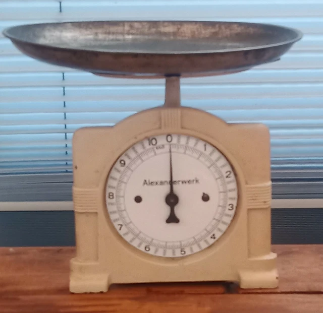 Antike Küchenwaage  "Alexanderwerk" Emaille- Ziffernblatt  Art Deco Vintage