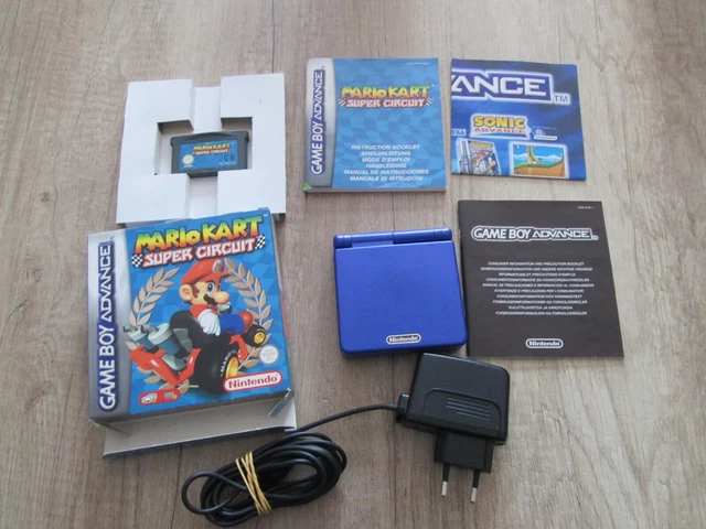 Nintendo Game Boy Advance SP Bleu - Gameboy GBA SP - AGS-001  /2002 + Mario Kart