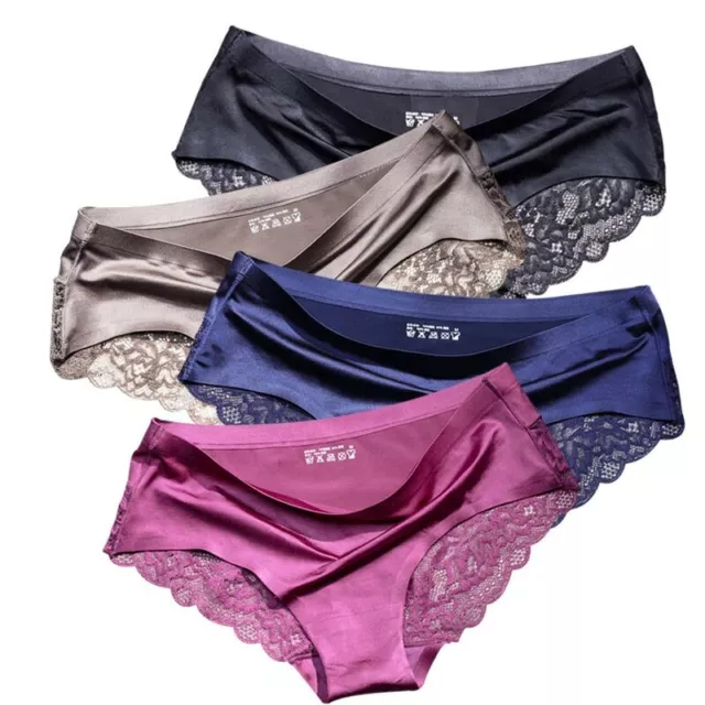 Pack of 4 Ladies Lace Band Briefs Womens Panties Quality Soft