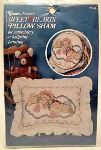 Almohada vintage Sweet Hearts simulada para bordar o pintura de bolígrafo Vogart