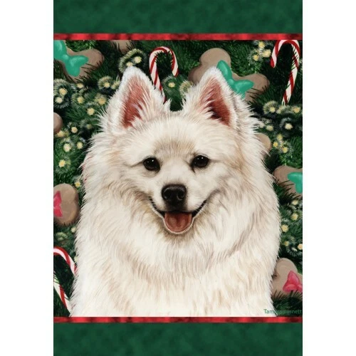 Christmas Holiday Garden Flag - American Eskimo 141261