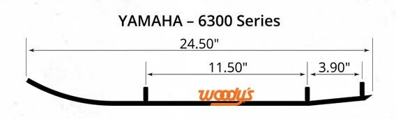 Woody's HSY-6300 Top-Stock Hard-Surfaced Wear Rods, 1987-91 Yamaha Excit/SRV/Vmx