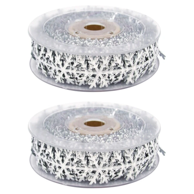 2x Schneeflocke Band Dekoration Handwerk Schneeflocke Band